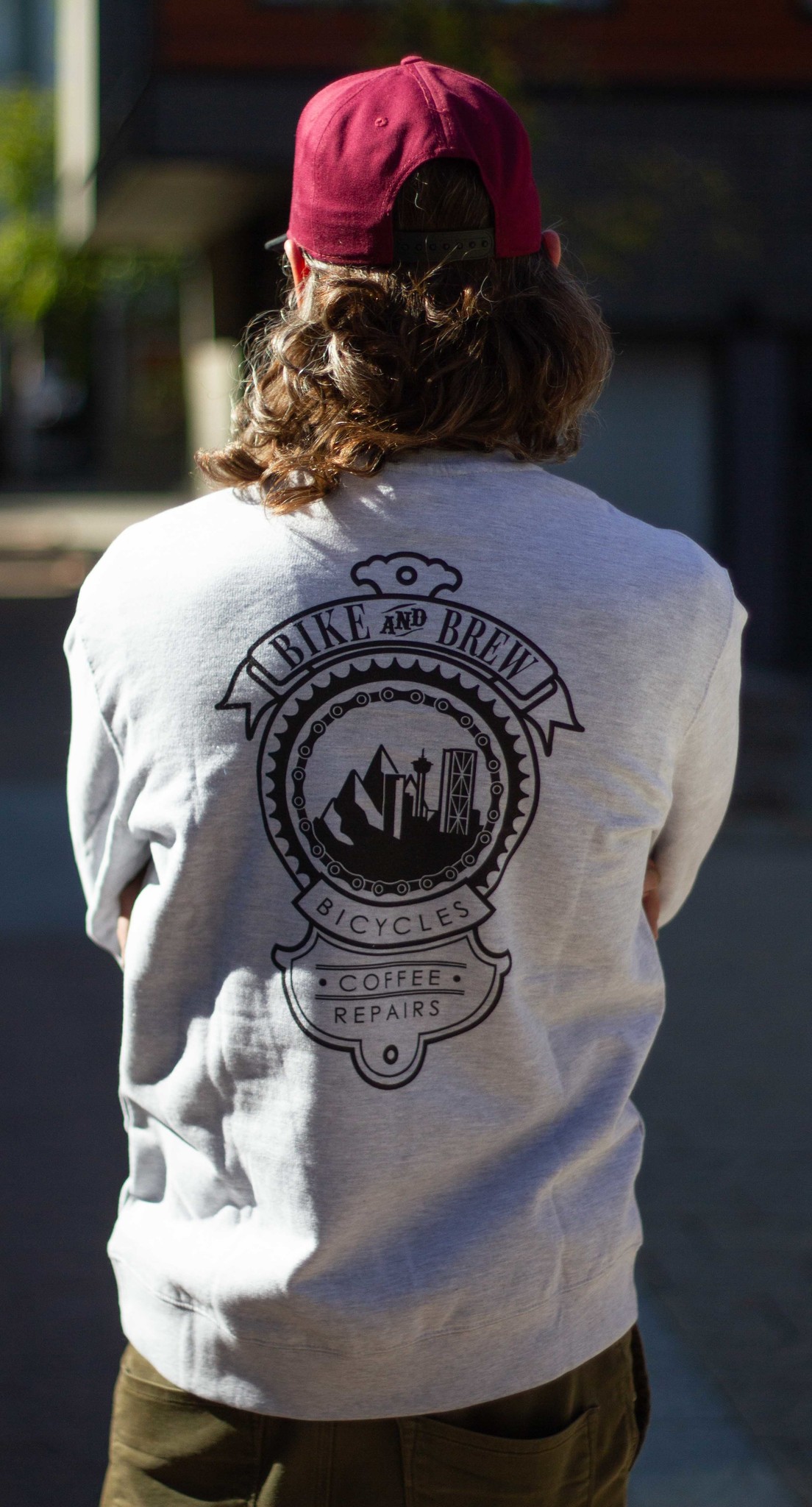 BIKE AND BREW OG Crew Pullover Heather Grey