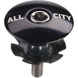 ALL-CITY Top Cap Black 1-1/8"