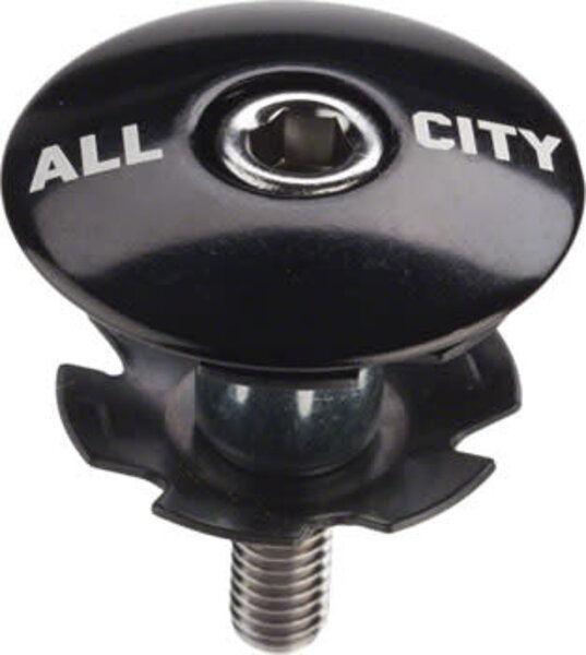 All-City Top Cap Black 1-1/8"