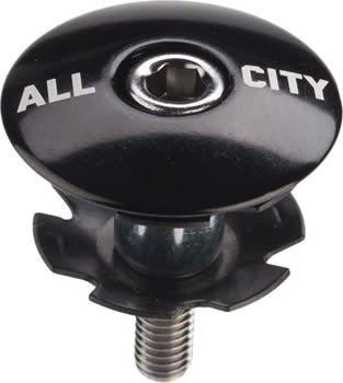 ALL-CITY Top Cap Black 1-1/8"