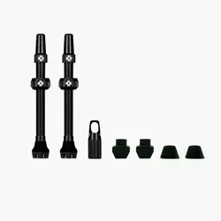 MUC-OFF V2, Tubeless Valve, Presta, 80mm, Black, Pair