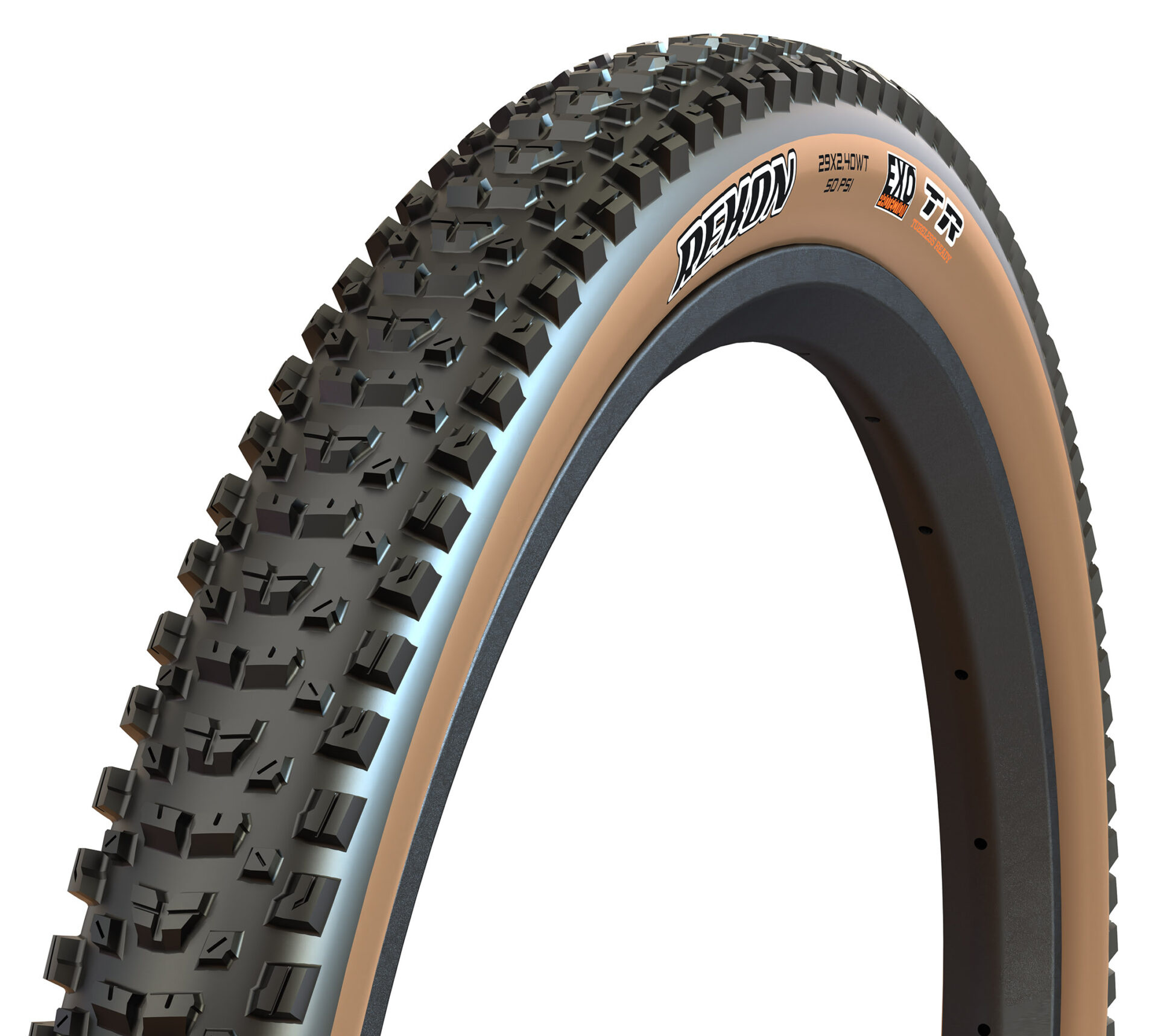 MAXXIS Rekon 29 x 2.40 Tire TR Dual Compound EXO 60TPI - Black/Tan