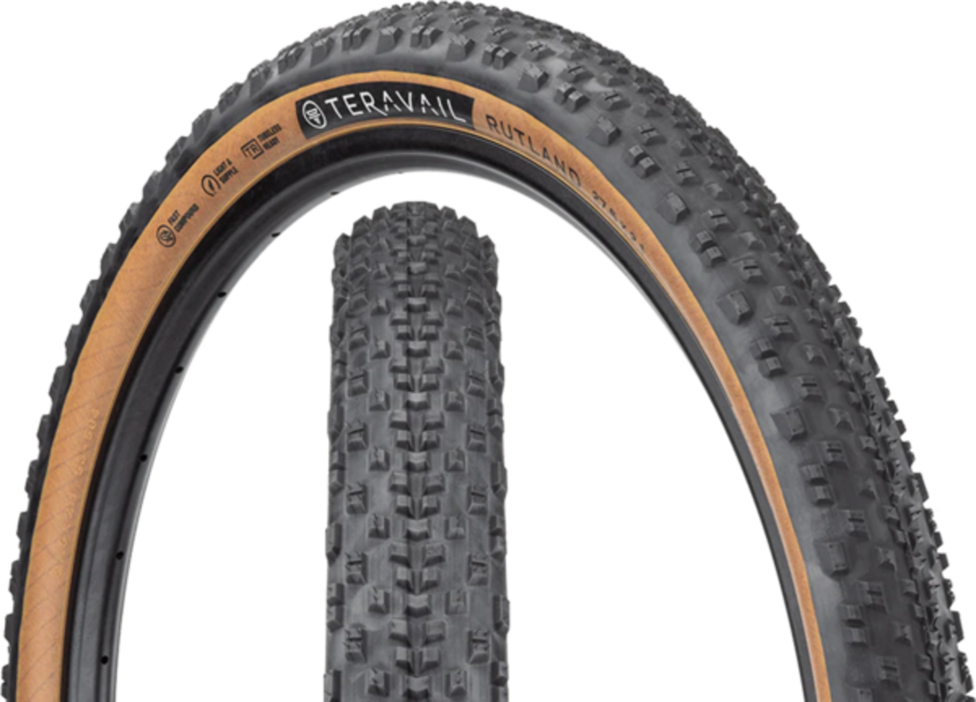 TERAVAIL Rutland Tire - 29 x 2.2 Tubeless Folding Tan Durable