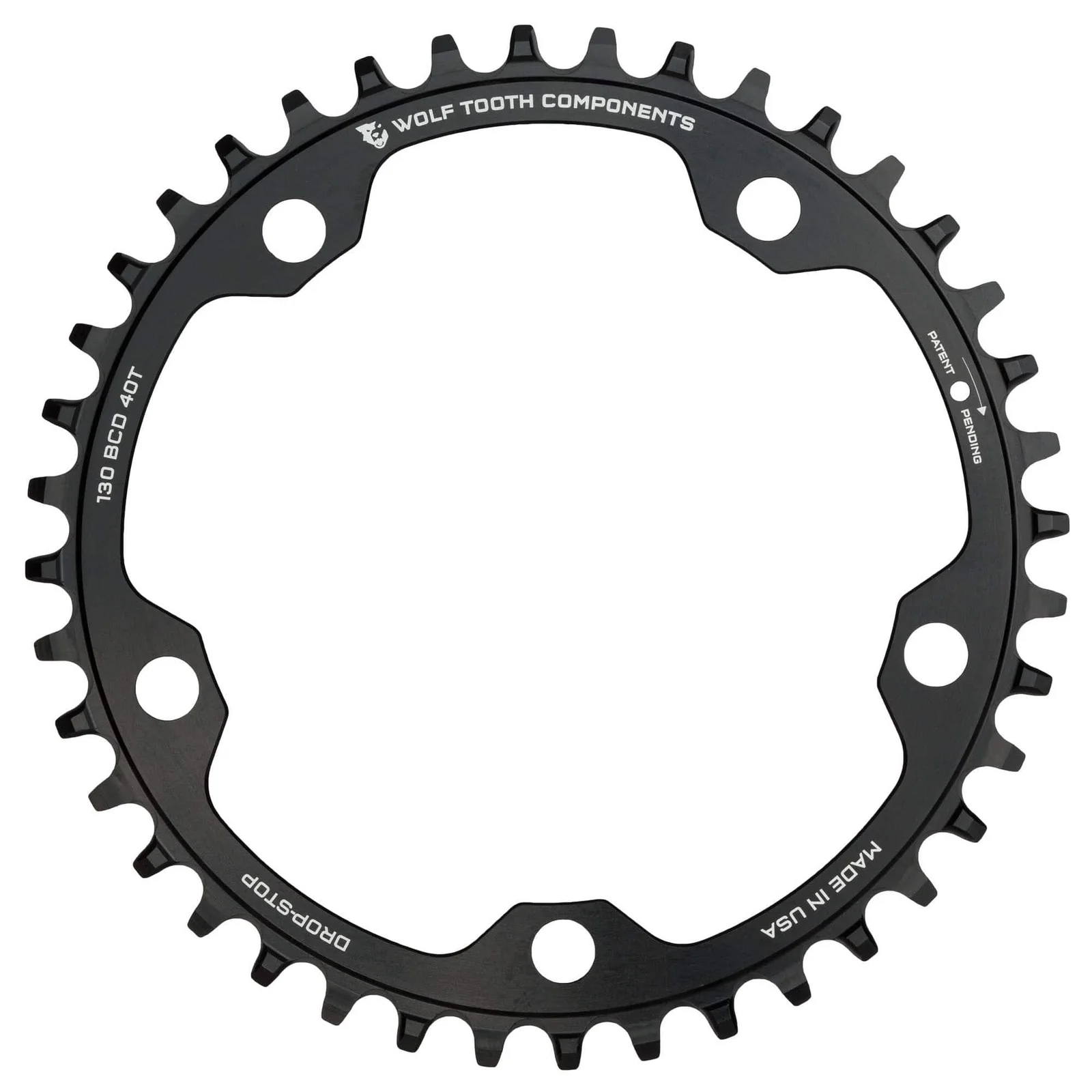 WOLF TOOTH Components 130 BCD 5 Bolt 40 Tooth Chainring Compatible w/ SRAM Flattop