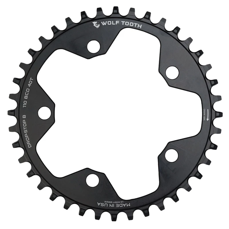 WOLF TOOTH Components 110 BCD 5 Bolt Dropstop B Chainring Compatible w/ SRAM Flattop