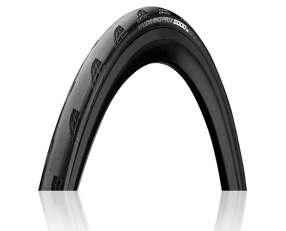 CONTINENTAL Grand Prix 5000 Tire - 700 x 25, Clincher, Folding, Black/Cream, BlackChili, Vectran Breaker, LazerGrip, ACT