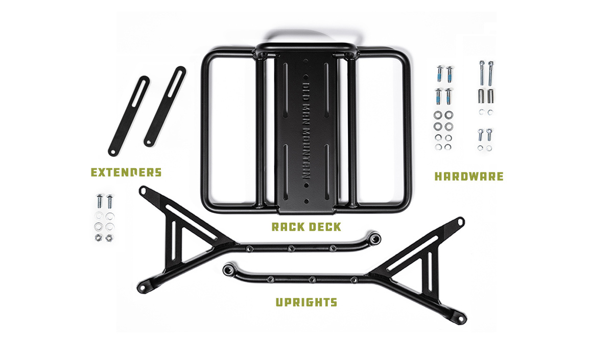 OLD MAN MOUNTAIN Pizza Rack (w/ 3 pack mounts on uprights)