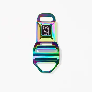 Chrome Large Seatbelt Buckle - Rainbow