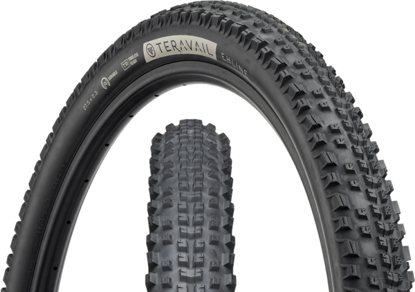 TERAVAIL Ehline Tire - 27.5 x 2.3 Tubeless Folding Light and Supple - Black