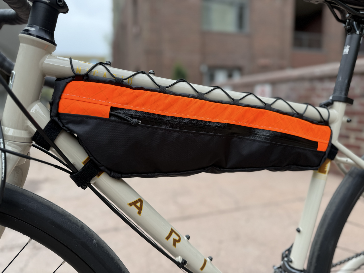 ATWATER ATELIER x B&B - Expedition Frame Bag - Orange/Black
