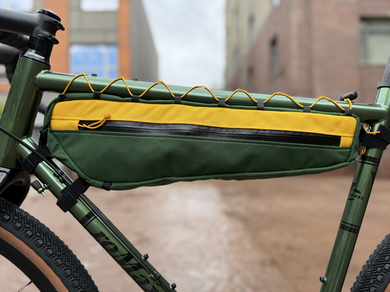 ATWATER ATELIER x B&B - Expedition Frame Bag - Green/Yellow
