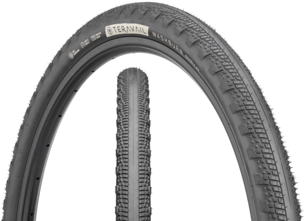 TERAVAIL Washburn Tire - 700 x 38 Tubeless Folding Durable - Black