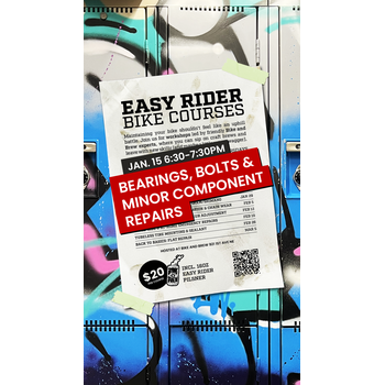 BIKE AND BREW Easy Rider Bike Courses - Bearings, Bolts and Minor Component Repairs: January 15th