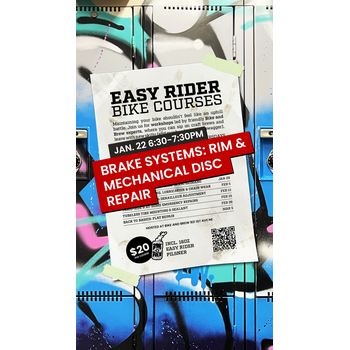 BIKE AND BREW Easy Rider Bike Courses - Rim and Mechanical Disc: January 22nd