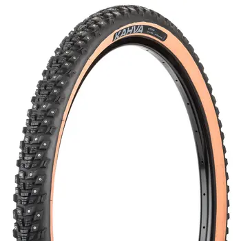 45NRTH Kahva Tire - 27.5 x 2.1, Tubeless, Folding, Tan, 60 TPI, 240 Concave Carbide Studs
