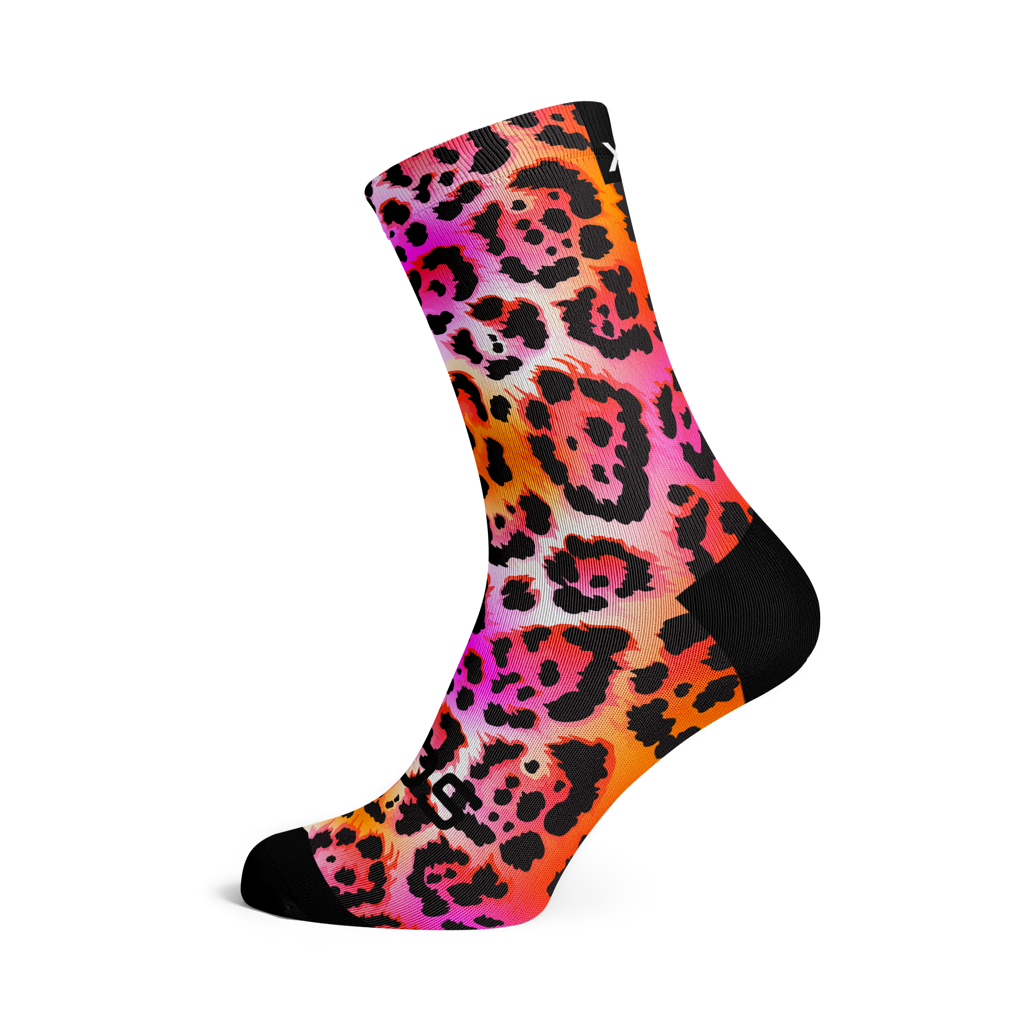 SOX Electric Leopard Pink Crew Socks