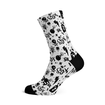 SOX Doodle White Crew Socks