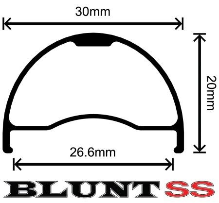 Velocity Blunt SS Rim 700c (29'er) 32 hole NONmsw Black
