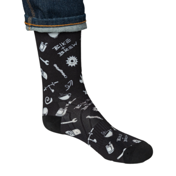 BIKE AND BREW Tech Sock - Party Print