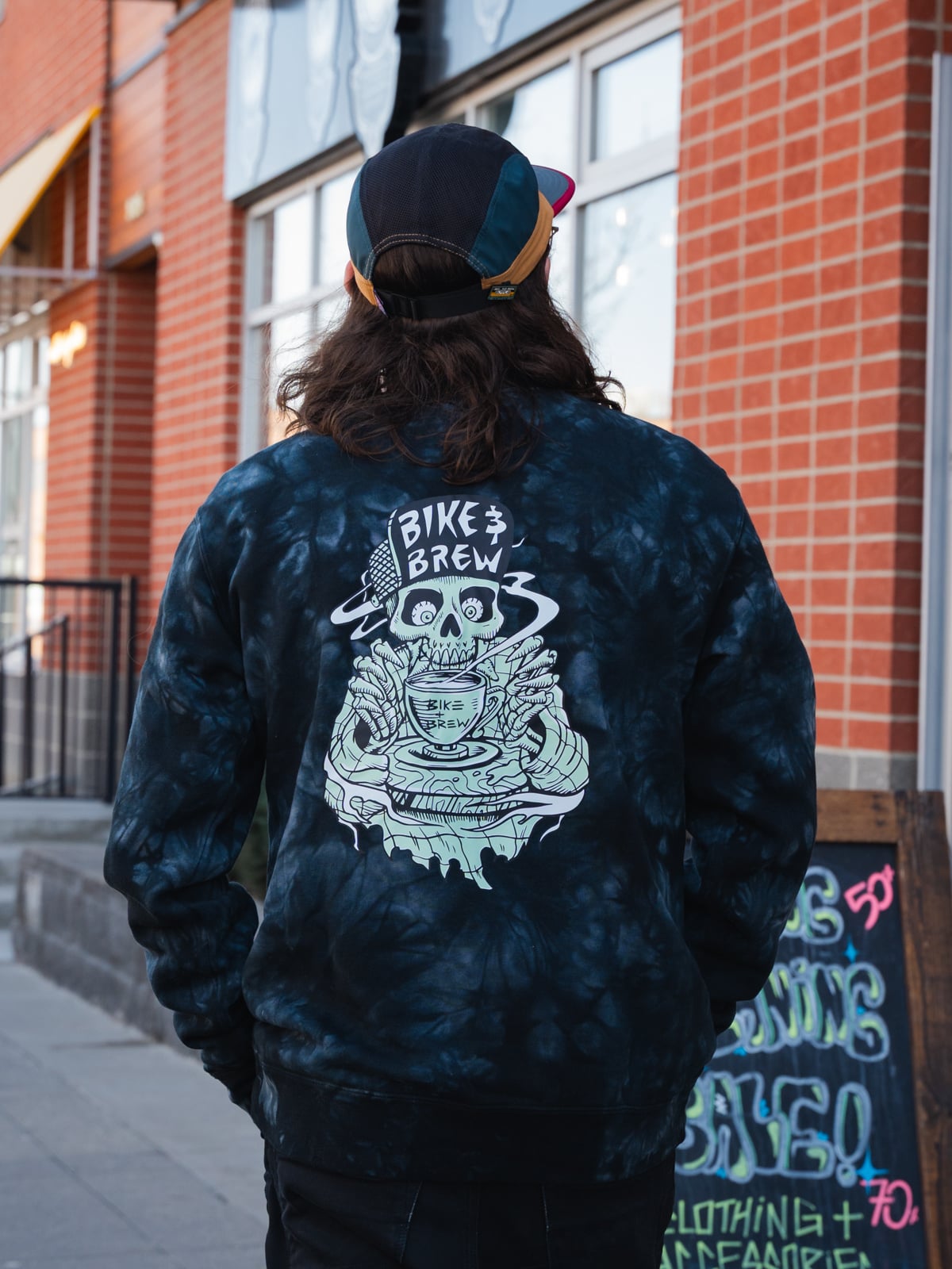 BIKE AND BREW Bike and Brew Crew - Skully | Coffee Tie Dye Black