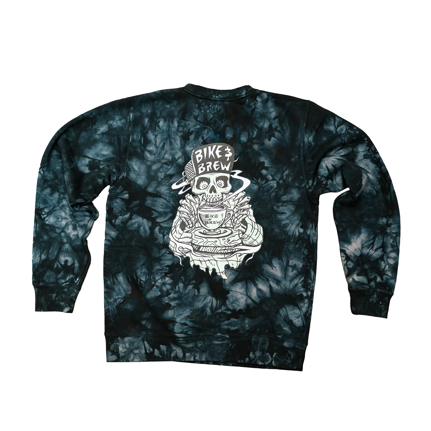 BIKE AND BREW  Skully Tie Dye Crewneck Sweatshirt