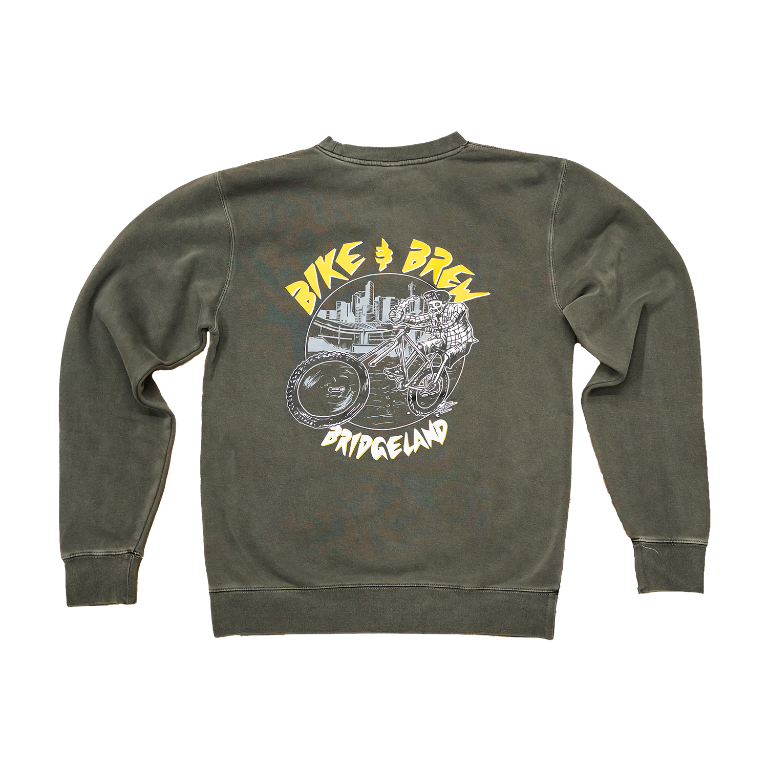 BIKE AND BREW Skully Bridgeland Faded Crewneck Sweatshirt