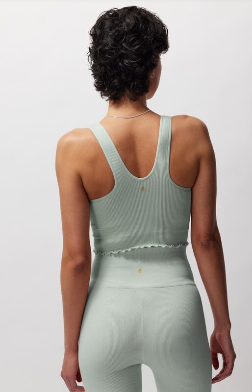 Spiritual Gangster, Amara Wide Rib Seamless Tank in Winter Thyme