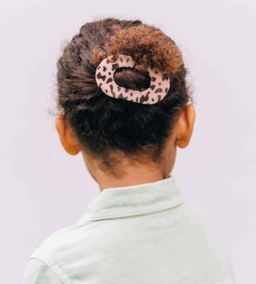 Teleties Small Flat Round Clip Blond Tortoise