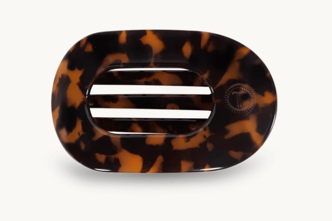 Teleties Small Flat Round Clip Tortoise