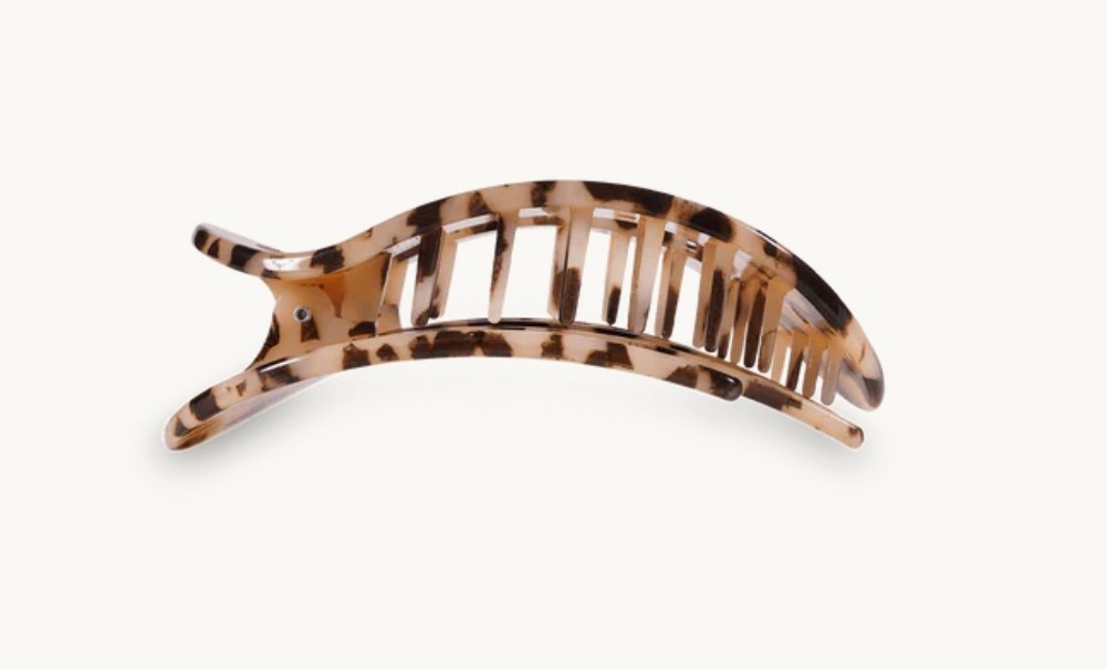 Teleties Medium Flat Round Clip Blonde Tortoise