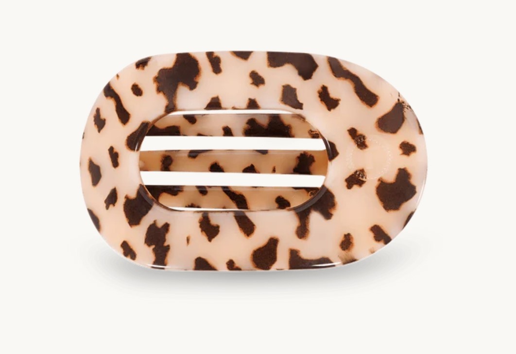 Teleties Medium Flat Round Clip Blonde Tortoise