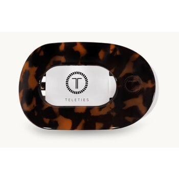 Teleties Medium Flat Round Clip Tortoise