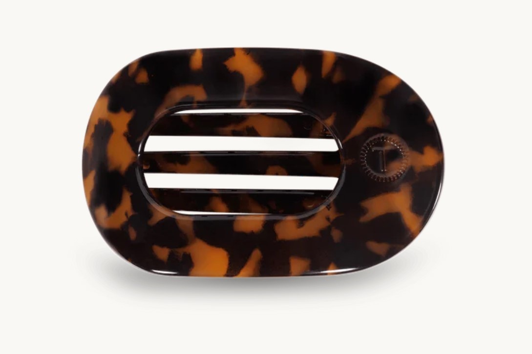 Teleties Medium Flat Round Clip Tortoise
