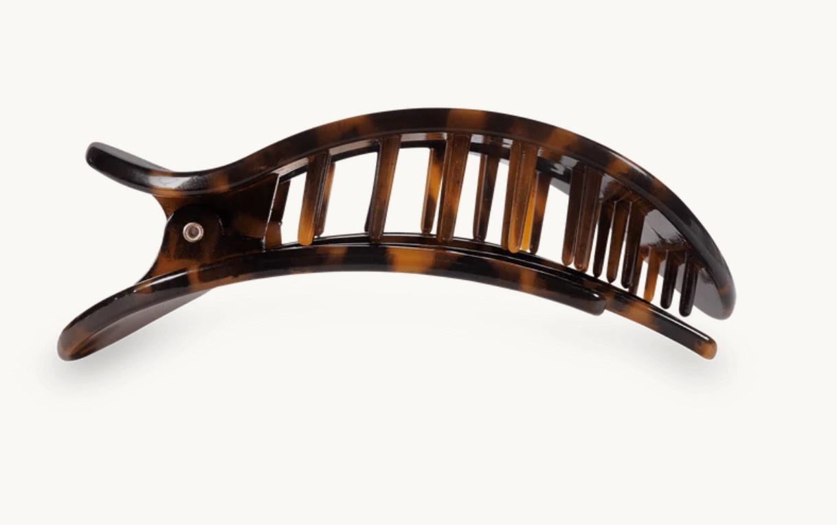 Teleties Large Flat Round Clip Tortoise