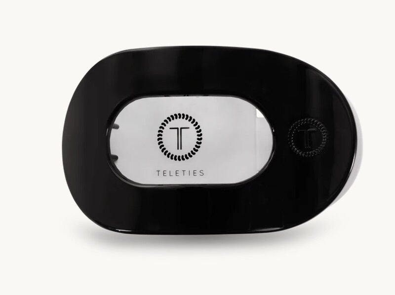 Teleties Large Flat Round Clip Jet Black