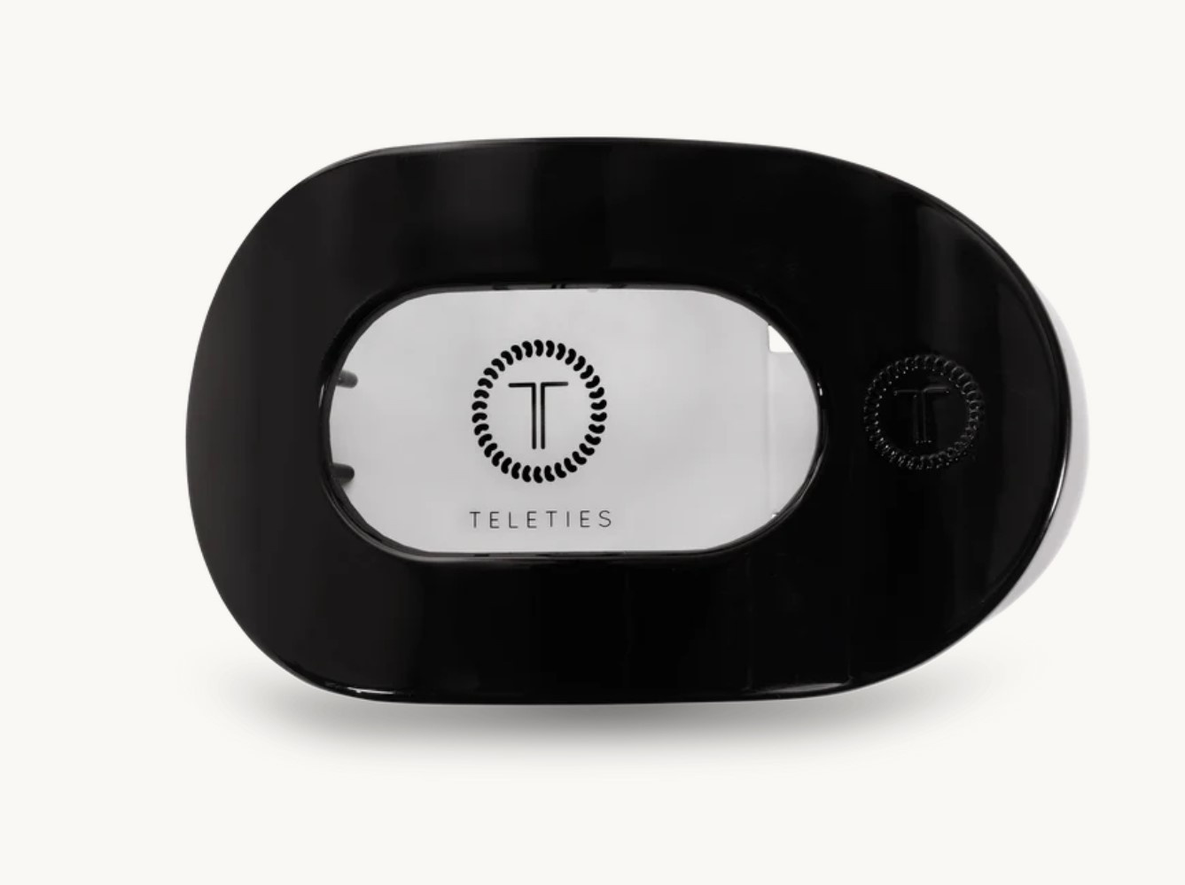 Teleties Large Flat Round Clip Jet Black