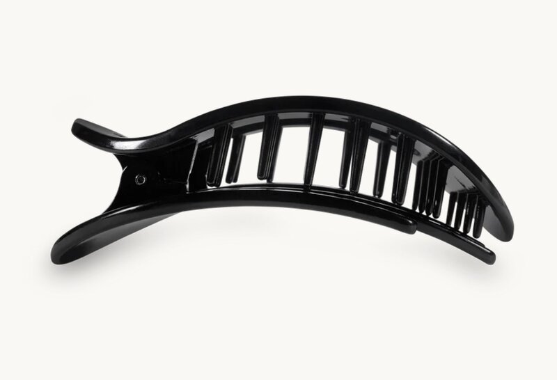Teleties Large Flat Round Clip Jet Black