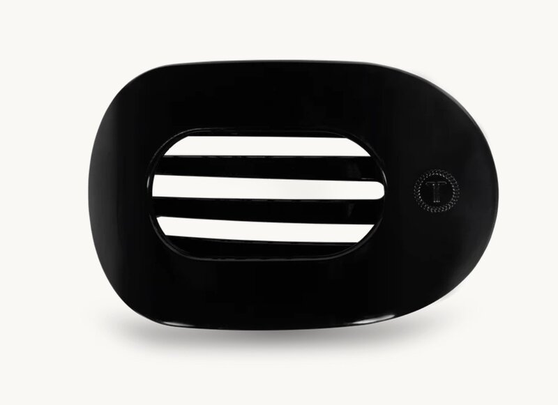 Teleties Large Flat Round Clip Jet Black