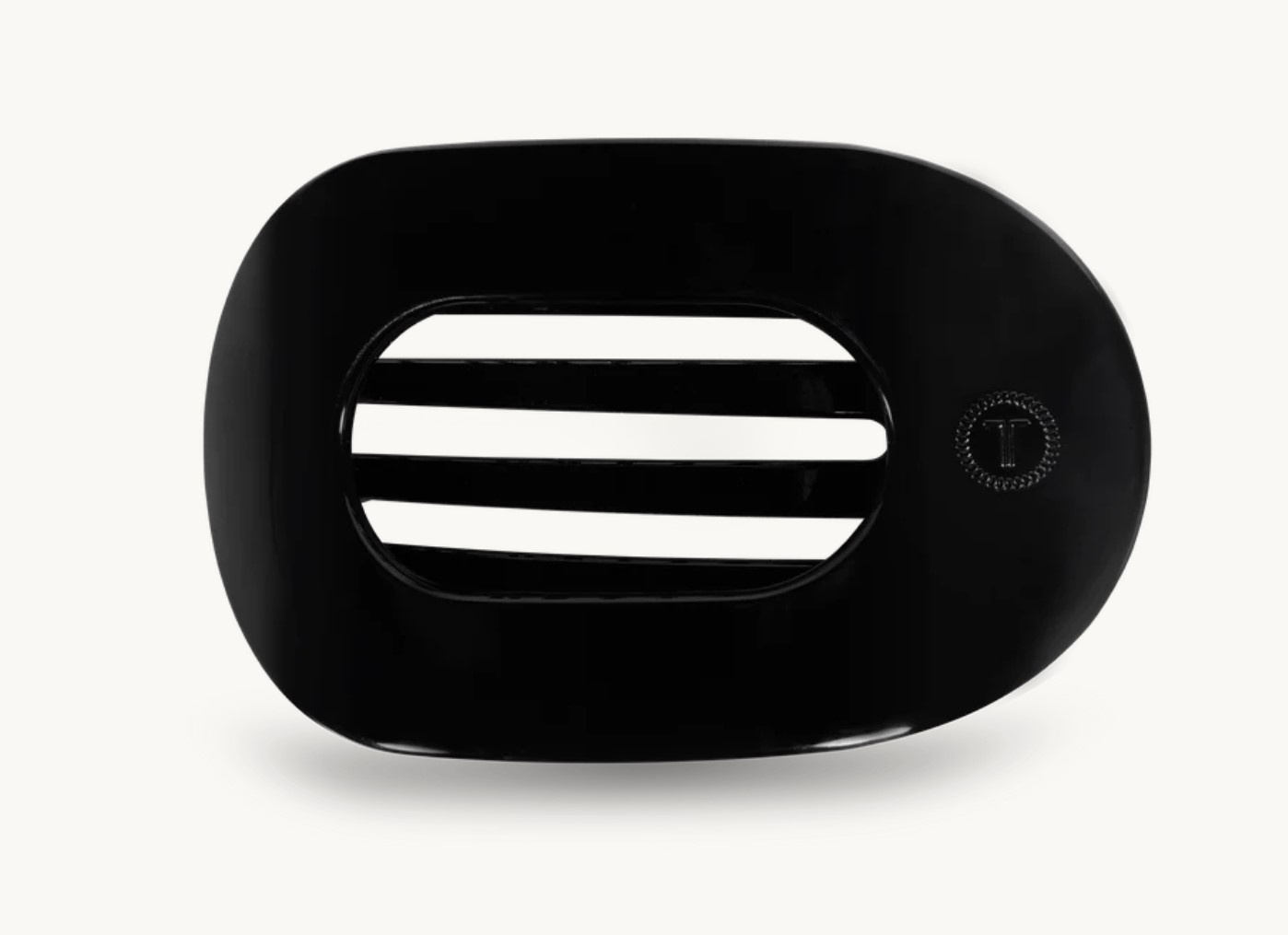 Teleties Large Flat Round Clip Jet Black