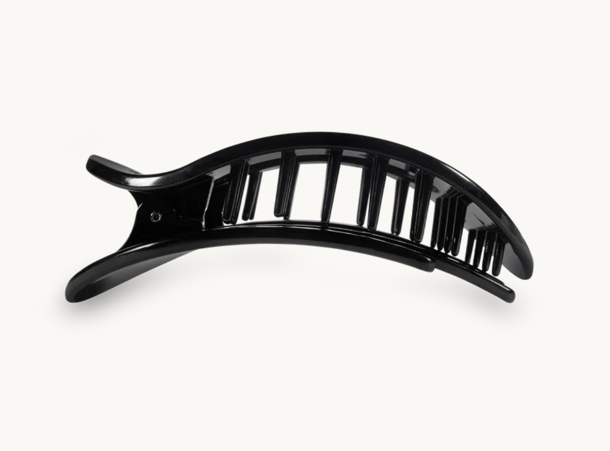 Teleties Medium Flat Round Clip Jet Black