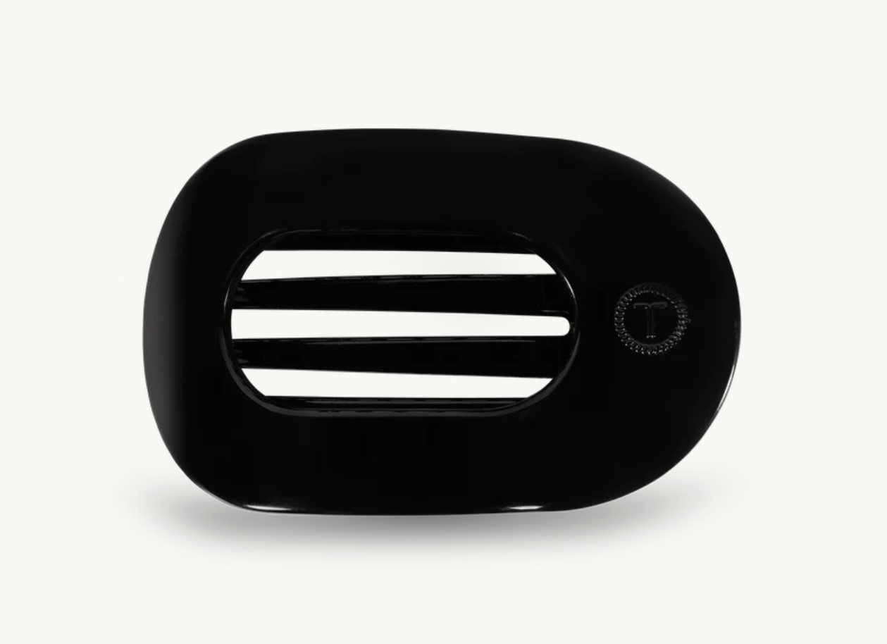 Teleties Medium Flat Round Clip Jet Black