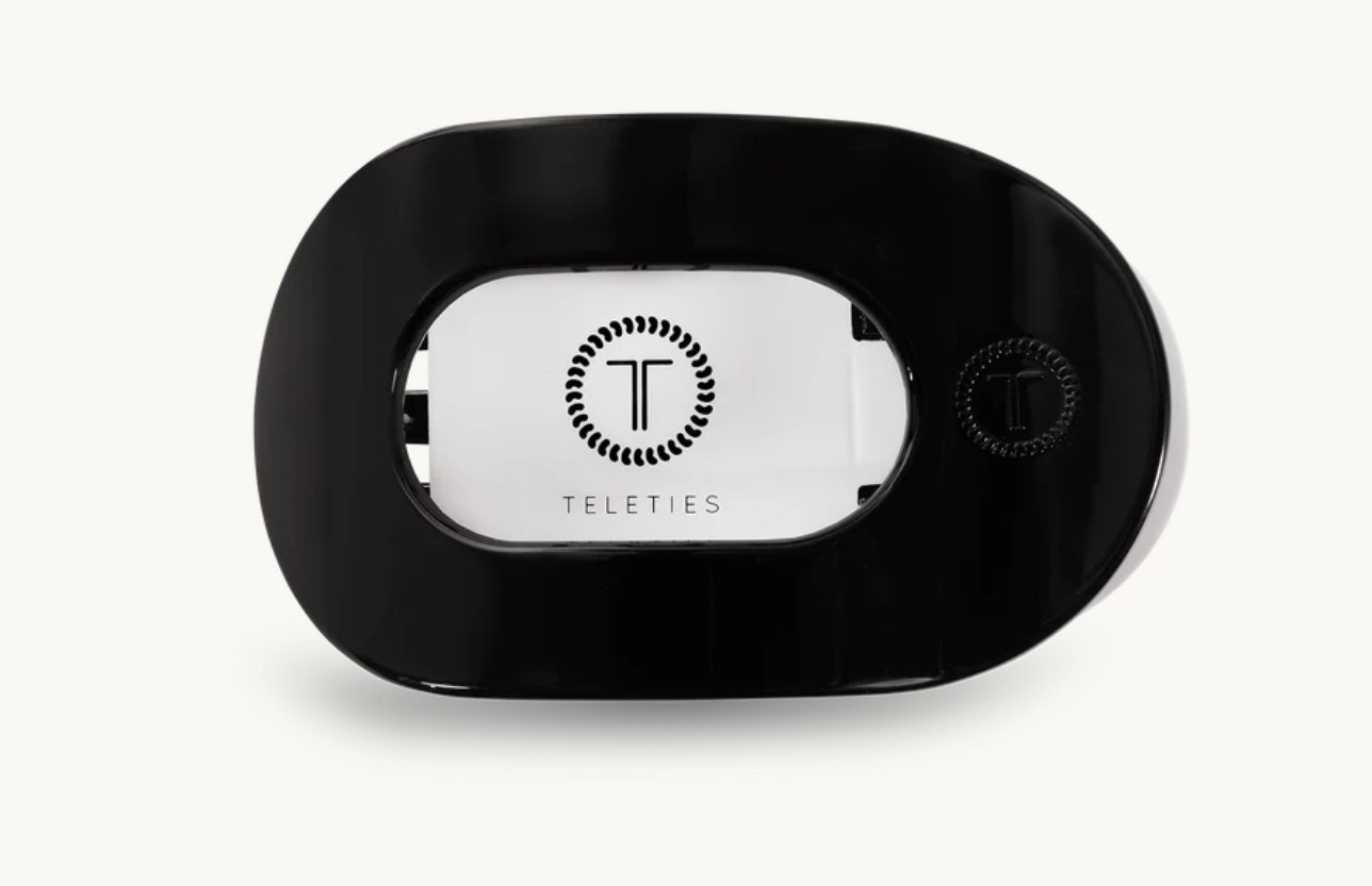 Teleties Small Flat Round Clip Jet Black