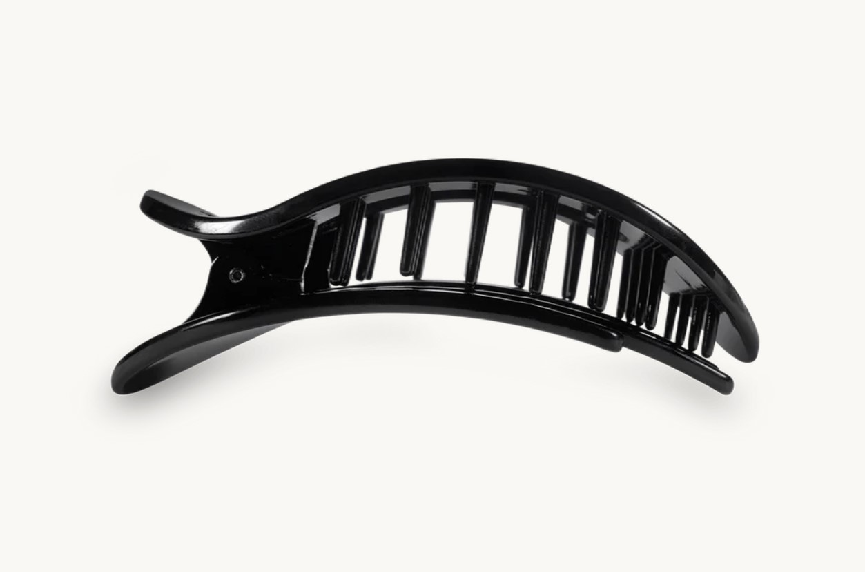Teleties Small Flat Round Clip Jet Black