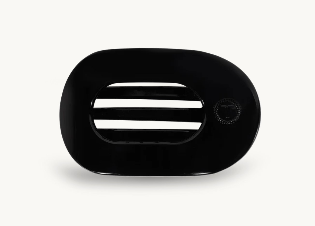 Teleties Small Flat Round Clip Jet Black