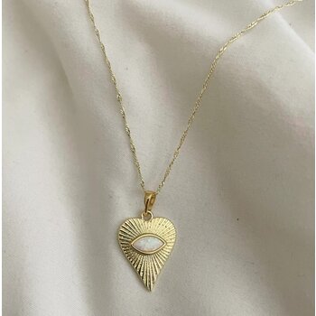 House of Au. + ORA Ocean Heart Opal Necklace