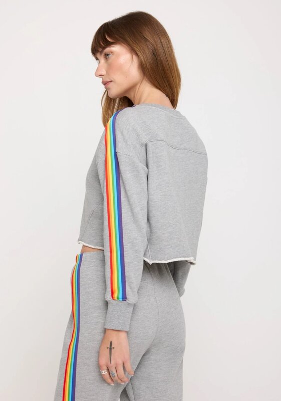 Spiritual Gangster Rainbow Cropped Pullover