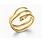 Satya Black Spinel Gold Snake Ring Adjustable