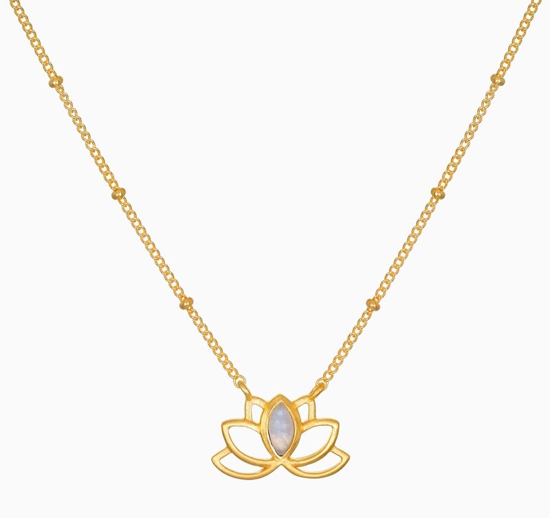 Satya Open Lotus Moonstone Necklace