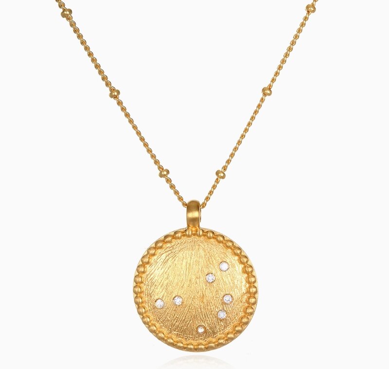 Satya Strength White Topaz Gold Pleiades Necklace