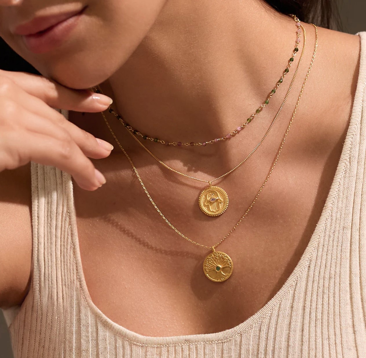 Satya Cradled In Positivity Hamas Necklace